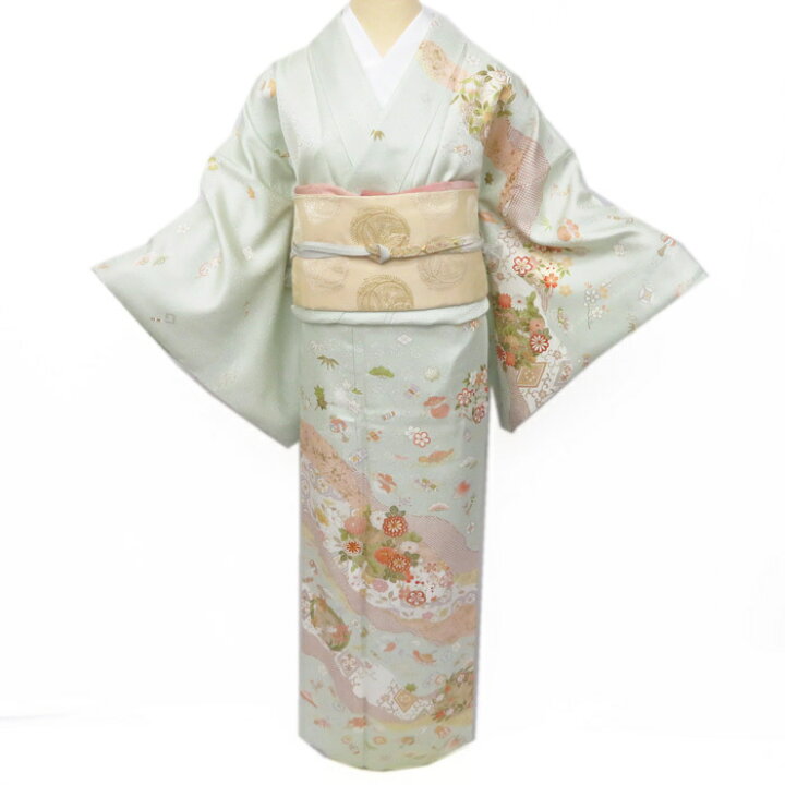 楽天市場】【 新品 】 訪問着 未使用 着物 花の図 松竹梅 宝尽くし 金 