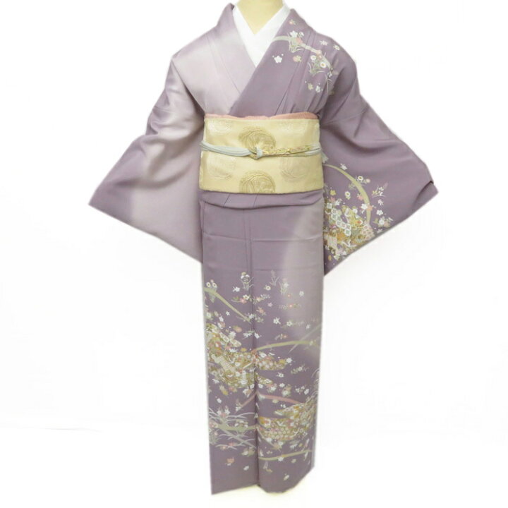 楽天市場】【 新品 】 訪問着 未使用 着物 芝草に花の図 吉祥文 金駒 