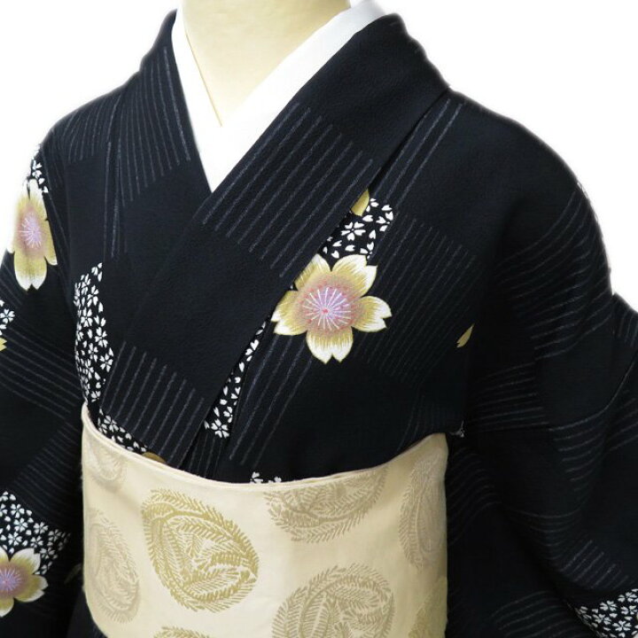 新品袷市松正絹 - 訪問着・付け下げ 