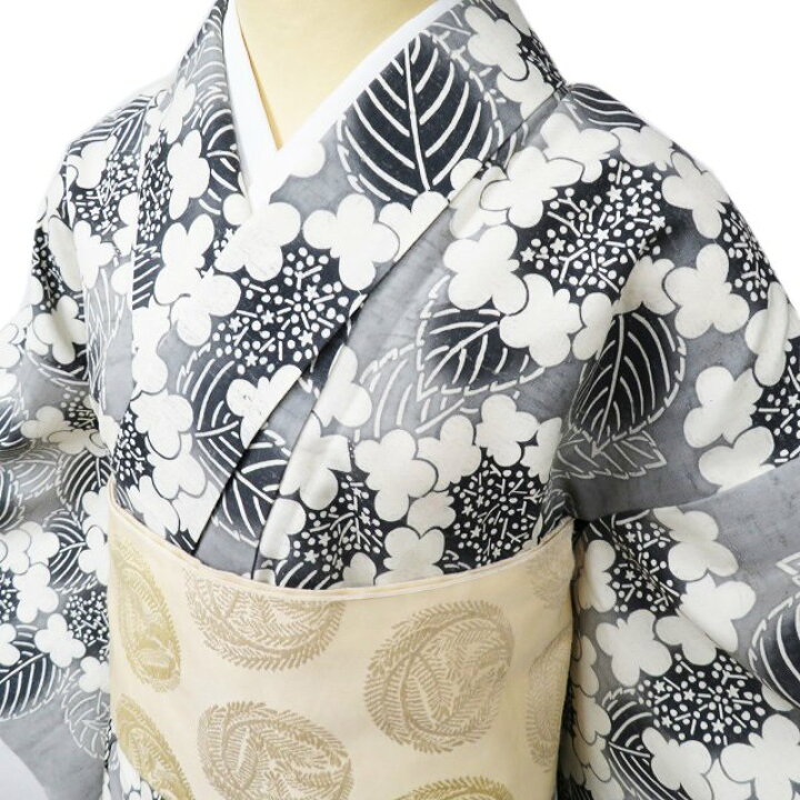 紬 着物 中古 正絹 単衣 カジュアル 身丈160.5cm M A985-5