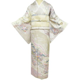 【 新品 】 訪問着 着物 袷 金駒刺繍 道長取り 花模様 雪輪 地模様 反端付き 多色 身丈167cm 裄68.5cm L トール A1143-5 [和服 入学式 卒業式 母 結婚式 お宮参り アウトレット 送料無料 きもの北條]