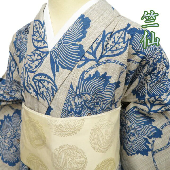 楽天市場】【 未使用 】 夏物 小紋 浴衣 着物 木綿 カジュアル 竺仙 花  