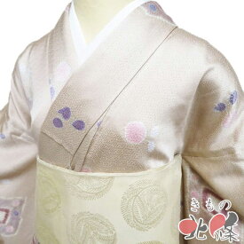 【 中古 】 小紋 リサイクル着物 正絹 袷 カジュアル 絞り染め 地模様 紗綾形 灰梅色 多色 身丈166.5cm 裄68cm L トール A1320-5 [観劇 お出かけ 街着 普段使い お食事 kimono 和服 送料無料 きもの北條]