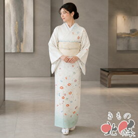 【 中古 】 訪問着 リサイクル着物 正絹 袷 金駒刺繍 花の図 枝花 地模様 オフホワイト 多色 金 身丈165cm 裄70cm L トール A1377-5 [入学式 卒業式 お宮参り 結婚式 母 利休忌 刺繍 和服 送料無料 きもの北條]