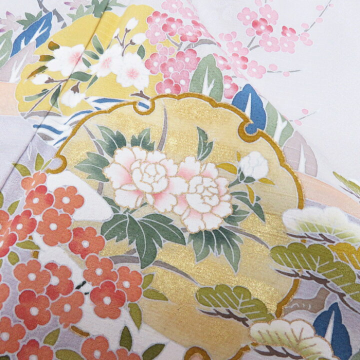 楽天市場】【 新古品 】 訪問着 未使用 着物 雪輪に花模様 松竹梅 地 