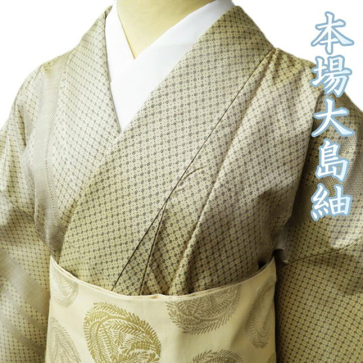 楽天市場】【 未使用 】 本場 大島紬 着物 正絹 袷 カジュアル ラベル 