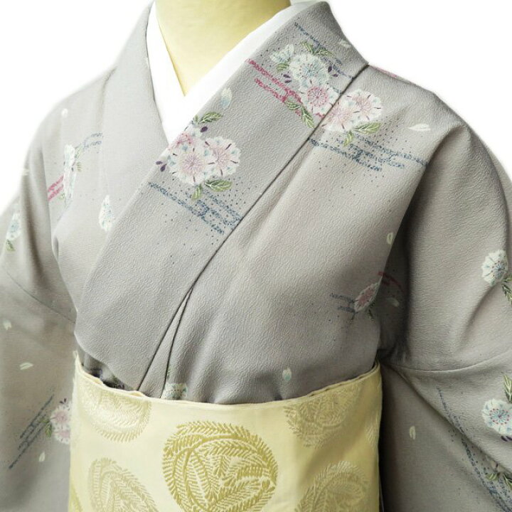楽天市場】【 中古 】 小紋 着物 リサイクル 正絹 単衣 カジュアル 桜 