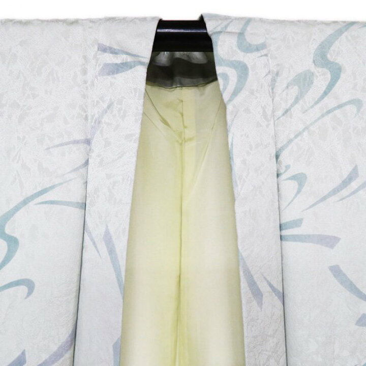 楽天市場】【 中古 】 羽織 コート リサイクル着物 正絹 白緑色 緑系色  