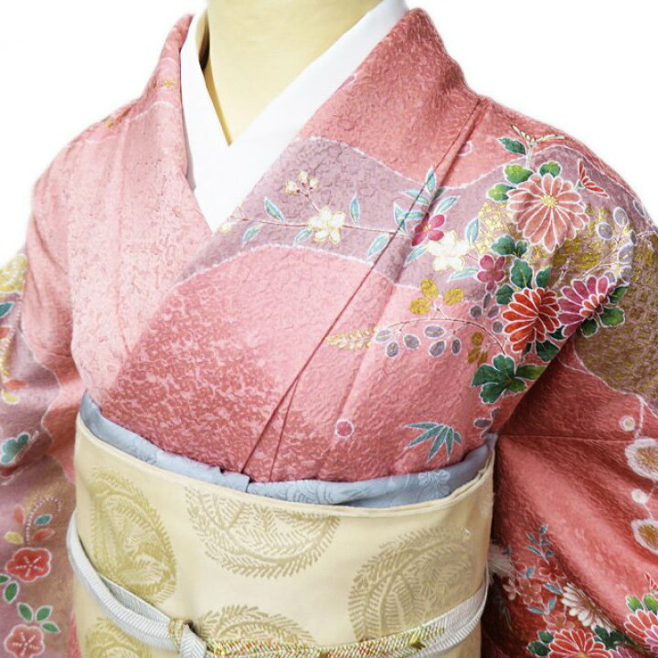 楽天市場】【 未使用 】 訪問着 着物 正絹 袷 フォーマル 流水に花鳥の 