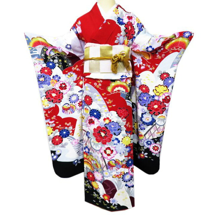 楽天市場】【 中古 】 振袖 着物 リサイクル 正絹 フォーマル 花模様 