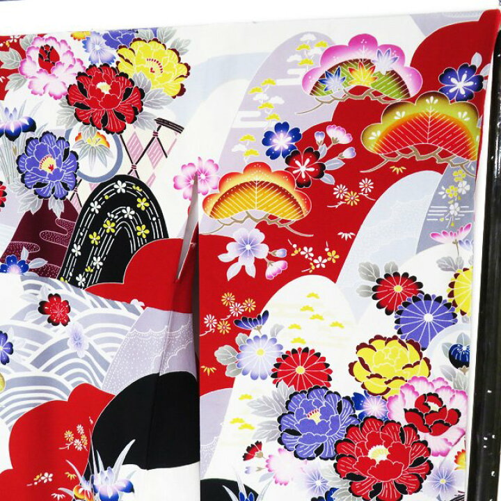 楽天市場】【 中古 】 振袖 着物 リサイクル 正絹 フォーマル 花模様  