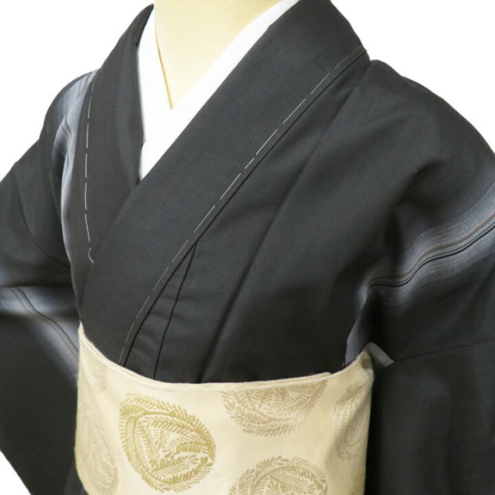 楽天市場】【 未使用 】 紬 着物 正絹 袷 カジュアル 墨色 多色 身丈 