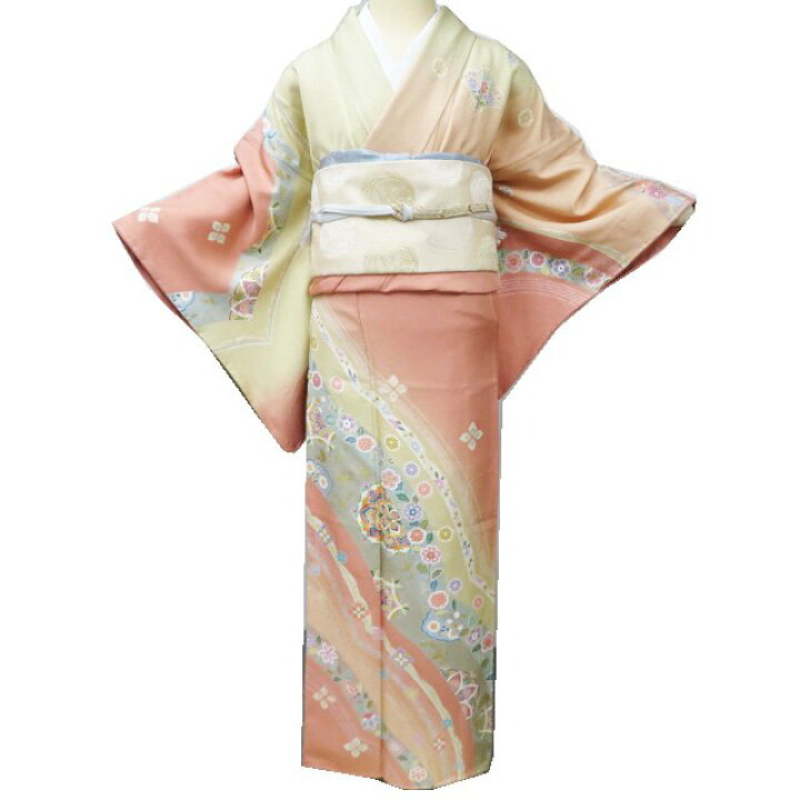 楽天市場】【 未使用 】 訪問着 着物 正絹 袷 フォーマル 金駒刺繍 花  