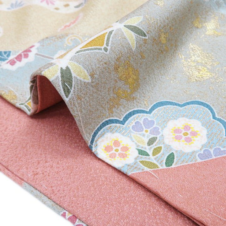 楽天市場】【 未使用 】 訪問着 着物 正絹 袷 フォーマル 金駒刺繍 花  