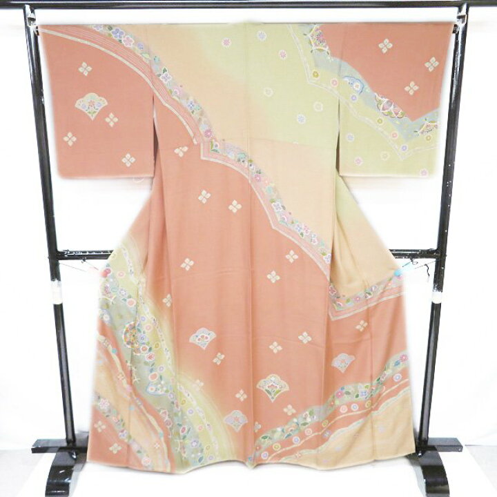 楽天市場】【 未使用 】 訪問着 着物 正絹 袷 フォーマル 金駒刺繍 花  