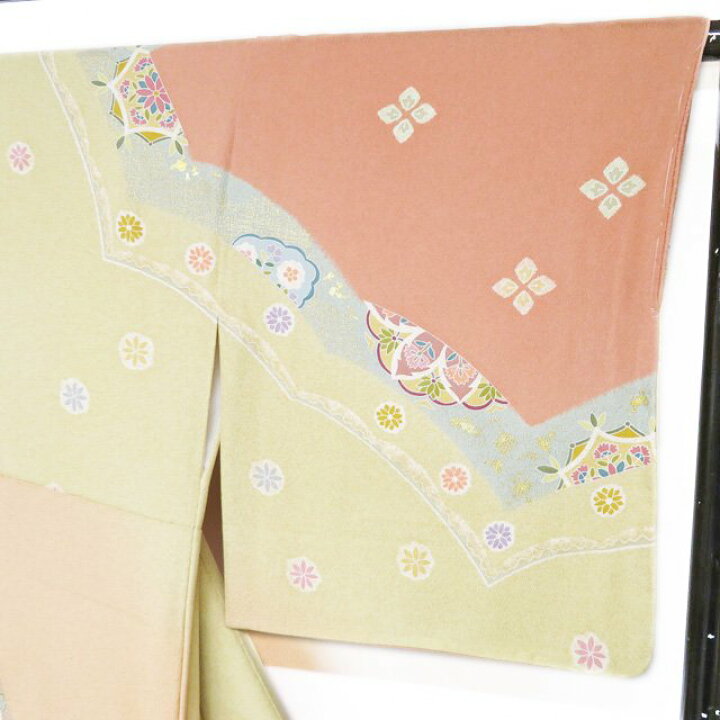 楽天市場】【 未使用 】 訪問着 着物 正絹 袷 フォーマル 金駒刺繍 花  