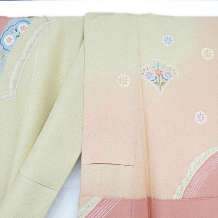 楽天市場】【 未使用 】 訪問着 着物 正絹 袷 フォーマル 金駒刺繍 花  