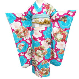 【 中古 】 振袖 リサイクル着物 正絹 成人式 結納 金駒刺繍 花模様 金春色 マゼンタ色 多色 金 身丈173cm 裄70.5cm L トール A1276-6 [和服 振袖 レンタルアップ アウトレット セール 販売 バーゲン 送料無料 きもの北條]