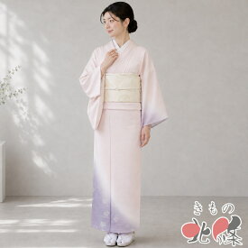 【 未使用 】 夏物 付け下げ 付下げ 訪問着 着物 正絹 紬地 銀彩 流水に撫子と芝草 銀通し 淡紅色 身丈162cm 裄66cm M A1404-6 [夏きもの 夏用 涼感 お茶会 お茶席 茶道 お宮参り 和服 送料無料 きもの北條]