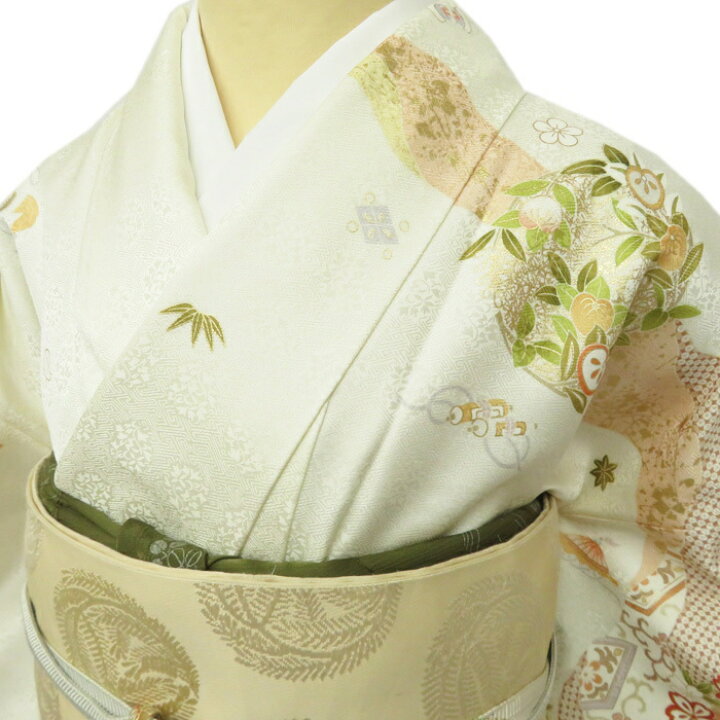 楽天市場】【 新品 】 訪問着 未使用 着物 花の図 松竹梅 宝尽くし 金 