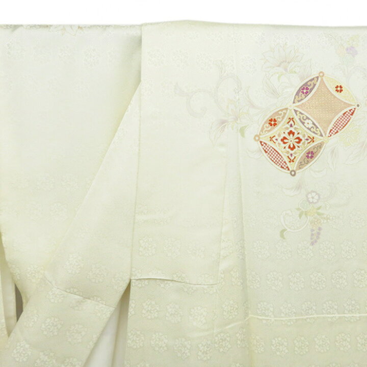 楽天市場】【 新品 】 訪問着 未使用 着物 花の図 七宝文 金駒刺繍 地 