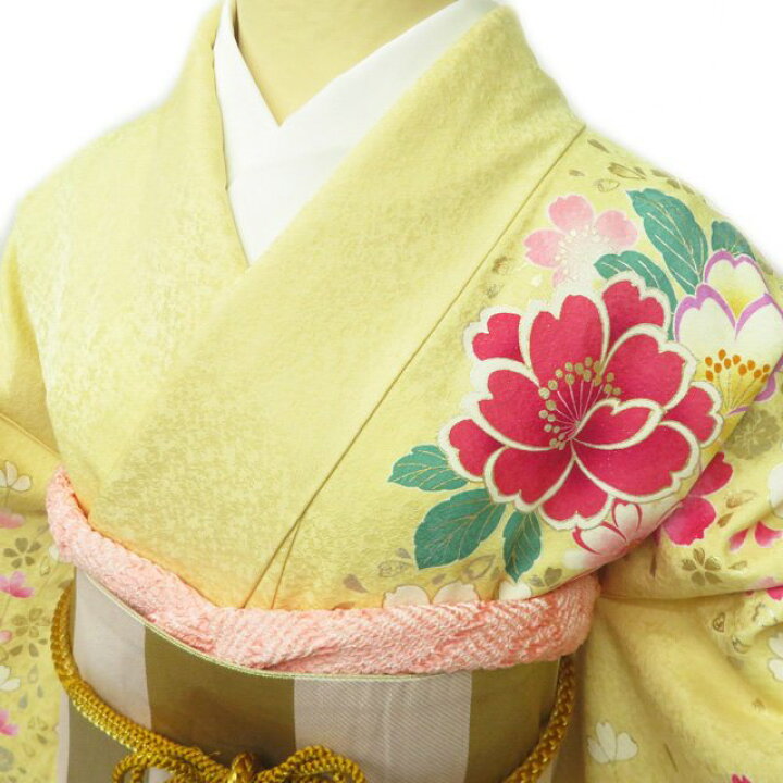 ☆きもの北條☆ 振袖 着物 正絹 花模様 桜 刺繍 銀通し 成人式 結婚式 