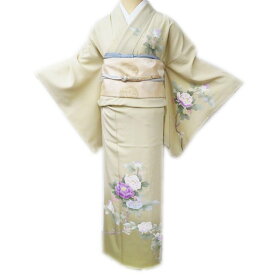＼ FINAL PRICE ／ 【 中古 】 訪問着 リサイクル着物 正絹 フォーマル 作家物 落款 花の図 牡丹 砥粉色 多色 身丈156cm 裄64.5cm M A957-7 [ 和服 入学式 卒業式 お茶会 結婚式 お宮参り アウトレット 送料無料 きもの北條]