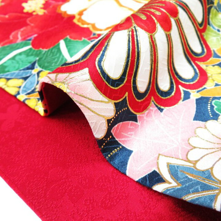 楽天市場】【 中古 】 振袖 着物 リサイクル 正絹 袷 金駒刺繍 花模様  