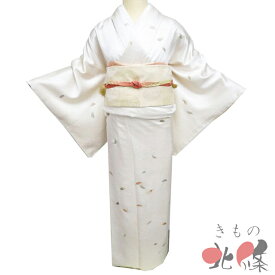 【 未使用 】 特選 付下げ 付け下げ 訪問着 着物 袷 金駒刺繍 葉っぱ模様 反端付き 生成色 金 身丈168cm 裄68.5cm L トール A1333-7 [入学式 卒業式 お宮参り 七五三 母 刺繍 和服 送料無料 きもの北條]
