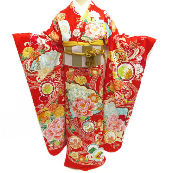 楽天市場】振袖 正絹 花模様 金駒刺繍 成人式 結婚式 結納 パーティー  