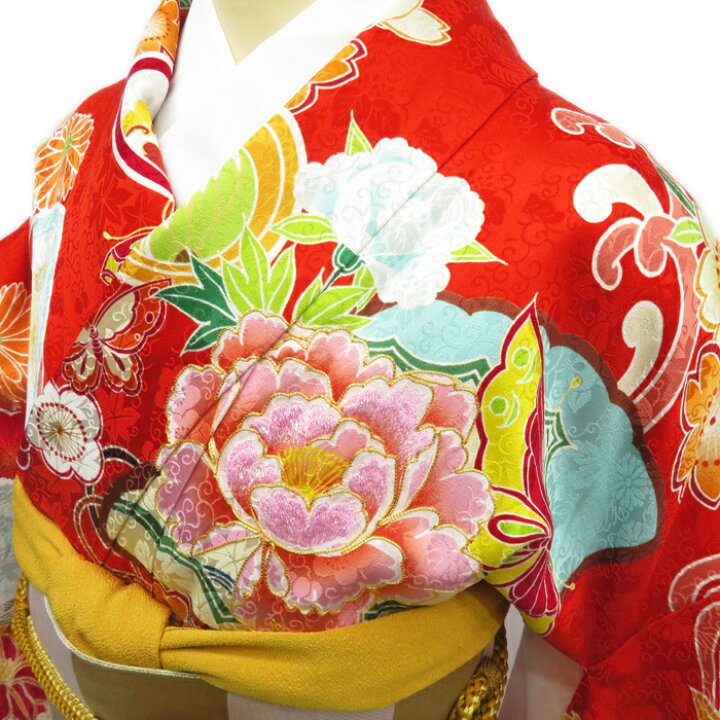 楽天市場】振袖 正絹 花模様 金駒刺繍 成人式 結婚式 結納 パーティー  