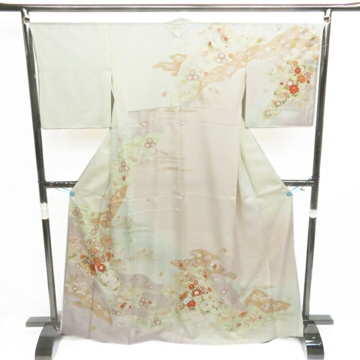 楽天市場】【 新品 】 訪問着 未使用 着物 花の図 松竹梅 金駒刺繍 地 