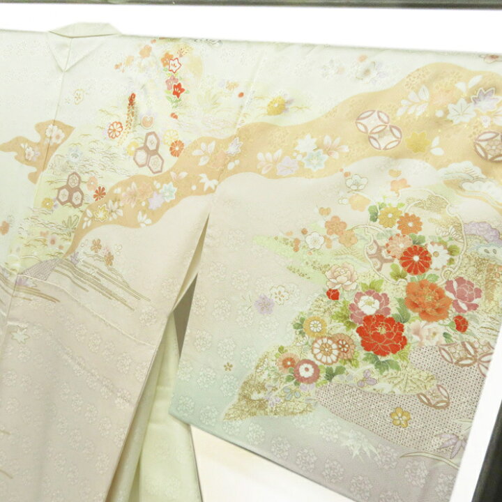 楽天市場】【 新品 】 訪問着 未使用 着物 花の図 松竹梅 金駒刺繍 地 