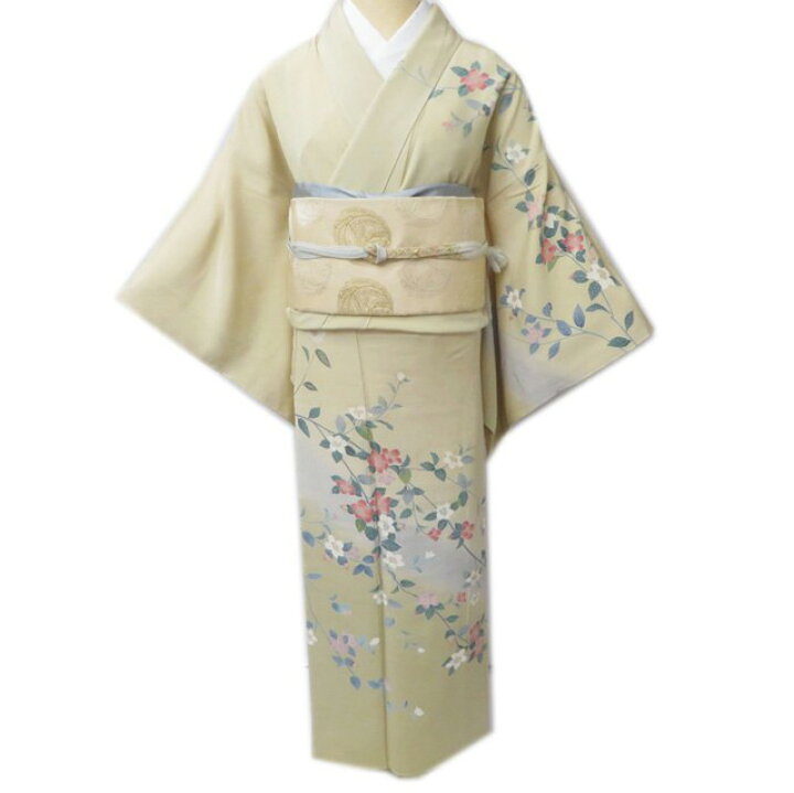 楽天市場】【 中古 】 訪問着 リサイクル着物 作家物 落款 花の図 薄香  