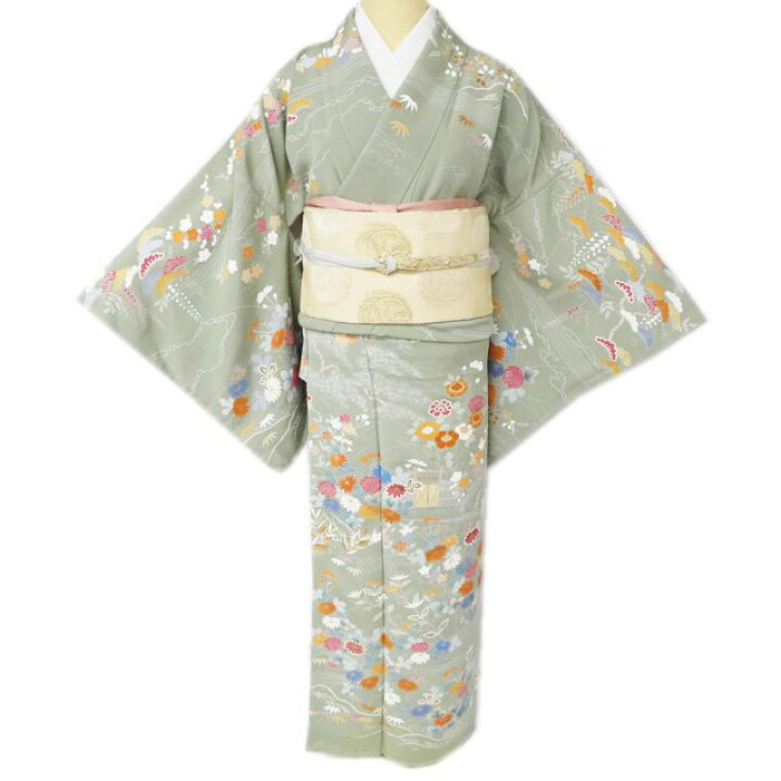 楽天市場】【 中古 】 特選 訪問着 リサイクル着物 流水に花の図  
