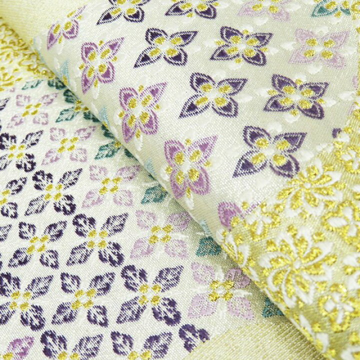 楽天市場】【 未使用 】 袋帯 花模様 アイボリー 多色 金銀 上品な  