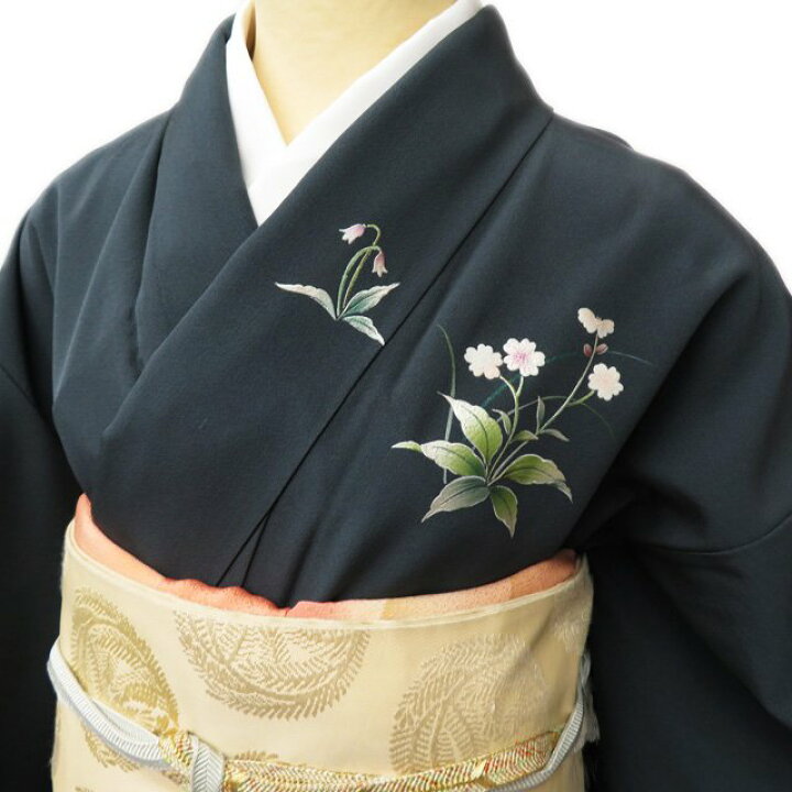 楽天市場】【 未使用 】 訪問着 着物 正絹 袷 フォーマル 花の図 燕 