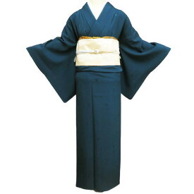 【 中古 】 色無地 付下げ 付け下げ 訪問着 リサイクル着物 正絹 袷 地模様 暈し 深緑色 身丈164cm 裄66cm L A1117-8 [和服 入学式 卒業式 お茶会 お茶席 茶道 お宮参り 送料無料 きもの北條]