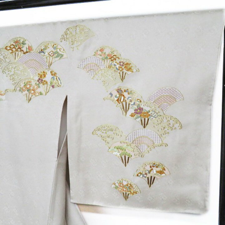 楽天市場】【 未使用 】 特選 訪問着 着物 金駒刺繍 汕頭刺繍 扇 青海 