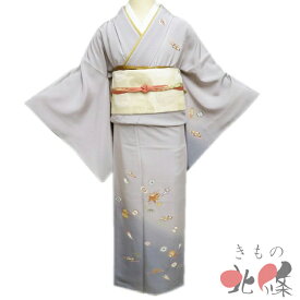 【 未使用 】 特選 付下げ 付け下げ 訪問着 着物 正絹 袷 紋付き 金駒刺繍 宝尽くし 暈し 潤色 多色 身丈155cm 裄65cm S A1319-8 [入学式 卒業式 お宮参り 七五三 母 刺繍 和服 送料無料 きもの北條]