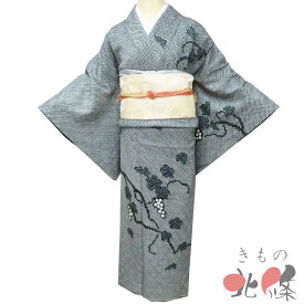 【 中古 】 付下げ 付け下げ 訪問着 リサイクル着物 正絹 袷 セミフォーマル 鹿の子絞り 蔦の図 鉄色 身丈158.5cm 裄68cm M A1330-8 [和服 入学式 卒業式 お茶会 お茶席 茶道 お宮参り 利休忌 送料無料 きもの北條]