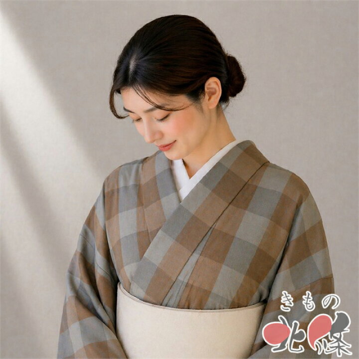 楽天市場】【 中古 】 小紋 リサイクル着物 正絹 袷 カジュアル 格子 