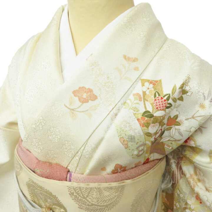 楽天市場】【 新品 】 訪問着 未使用 着物 花の図 宝物 金駒刺繍 地 