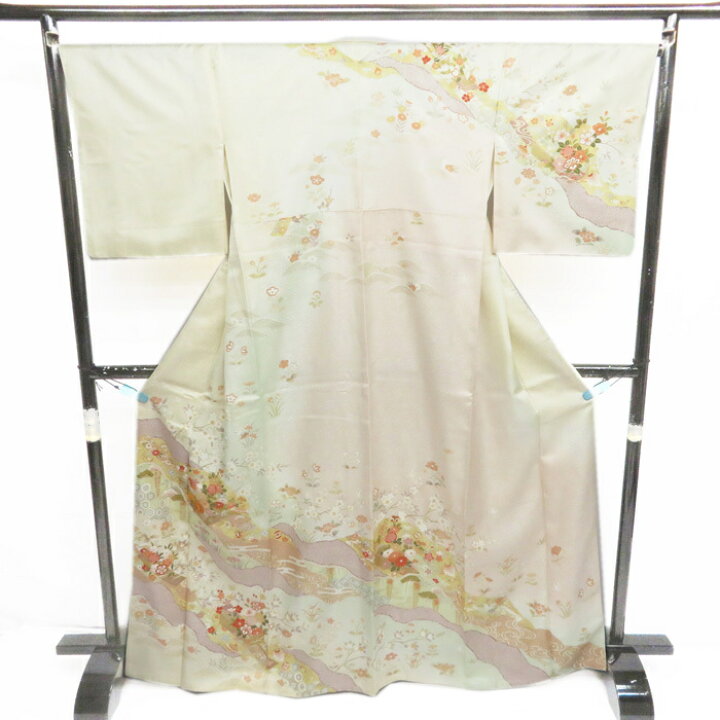 楽天市場】【 新品 】 訪問着 未使用 着物 花の図 宝物 金駒刺繍 地 
