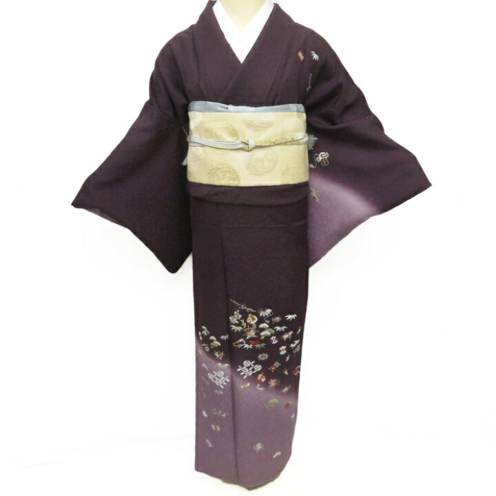 楽天市場】【 新品 】 訪問着 未使用 着物 松竹梅の図 宝尽くし 刺繍 