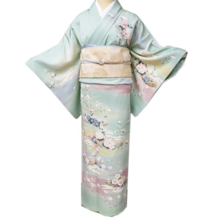 楽天市場】【 中古 】 訪問着 リサイクル着物 正絹 袷 フォーマル 花の  
