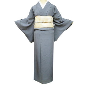 【 中古 】 付下げ 付け下げ 訪問着 リサイクル着物 正絹 袷 フォーマル 鱗文 点模様 灰色 高麗納戸色 身丈164.5cm 裄65cm L A1125-9 [和服 入学式 卒業式 お茶会 お茶席 茶道 お宮参り 送料無料 きもの北條]