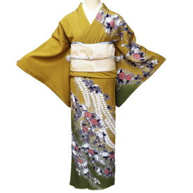 ＼ FINAL PRICE ／ 【 中古 】 訪問着 リサイクル着物 正絹 袷 フォーマル 辻が花模様 桑茶色 多色 身丈163cm 裄65.5cm L A921-9 [ 和服 入学式 卒業式 お茶会 結婚式 お宮参り アウトレット きもの kimono 送料無料 きもの北條]