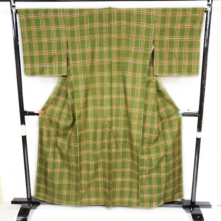 楽天市場】【 中古 】 紬 リサイクル着物 正絹 袷 カジュアル 格子模様 