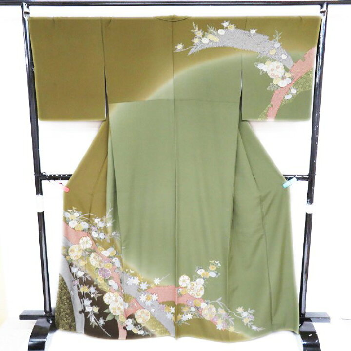 楽天市場】【 中古 】 訪問着 リサイクル着物 正絹 金駒刺繍  